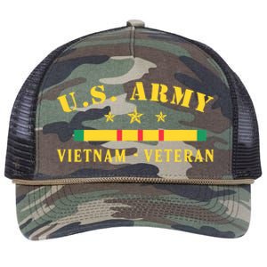 US Army Vietnam Veteran Retro Rope Trucker Hat Cap