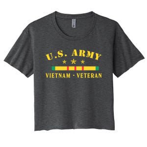 US Army Vietnam Veteran Women's Crop Top Tee