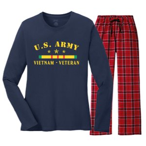 US Army Vietnam Veteran Women's Long Sleeve Flannel Pajama Set 