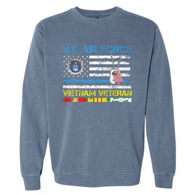 Us Airvietnam Veteran Usaf Veteran Flag Vintage Garment-Dyed Sweatshirt