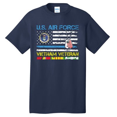 Us Airvietnam Veteran Usaf Veteran Flag Vintage Tall T-Shirt