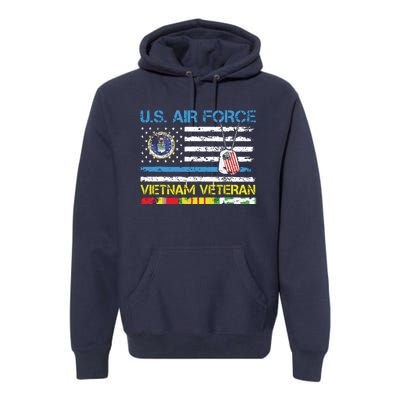 Us Airvietnam Veteran Usaf Veteran Flag Vintage Premium Hoodie