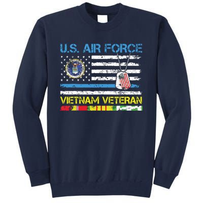 Us Airvietnam Veteran Usaf Veteran Flag Vintage Tall Sweatshirt