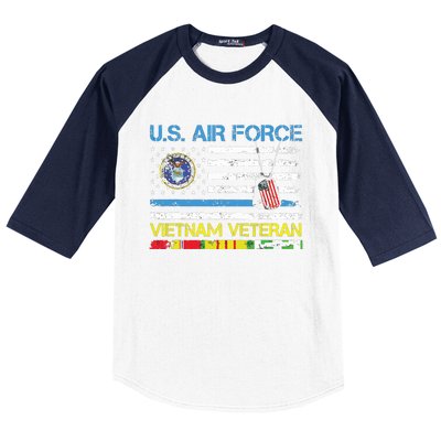 Us Airvietnam Veteran Usaf Veteran Flag Vintage Baseball Sleeve Shirt