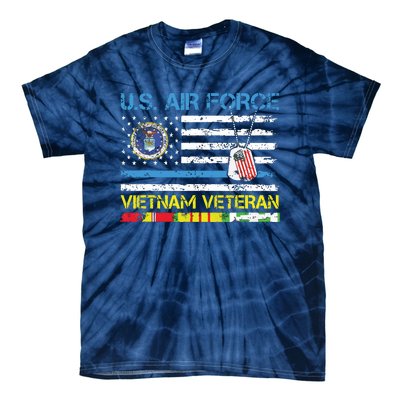 Us Airvietnam Veteran Usaf Veteran Flag Vintage Tie-Dye T-Shirt