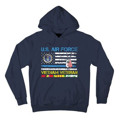 Us Airvietnam Veteran Usaf Veteran Flag Vintage Tall Hoodie