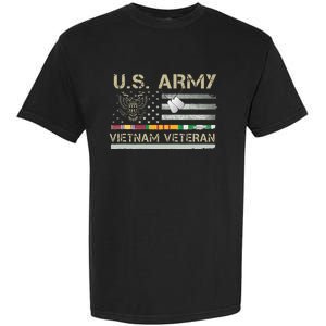 U.S A.R.M.Y Vietnam Veteran Usa Flag Garment-Dyed Heavyweight T-Shirt