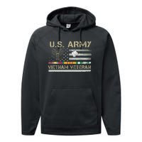 U.S A.R.M.Y Vietnam Veteran Usa Flag Performance Fleece Hoodie