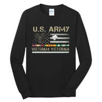 U.S A.R.M.Y Vietnam Veteran Usa Flag Tall Long Sleeve T-Shirt