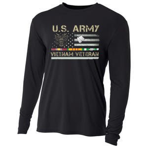 U.S A.R.M.Y Vietnam Veteran Usa Flag Cooling Performance Long Sleeve Crew