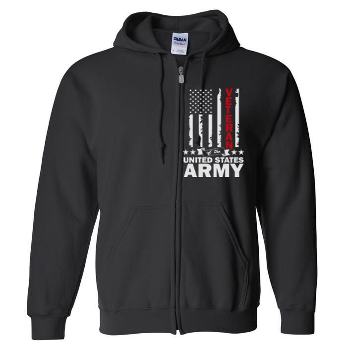 US Army Veteran Gift Full Zip Hoodie