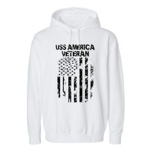 Uss America Veteran Funny Gift Garment-Dyed Fleece Hoodie