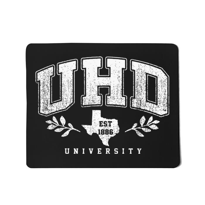 Uhd Arch Vintage College University Athletic Sports Mousepad