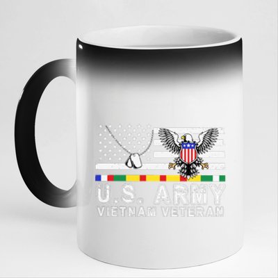 Us Army Vietnam Veteran Usa Flag Patriotic DD214 11oz Black Color Changing Mug