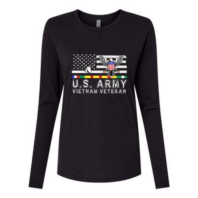 Us Army Vietnam Veteran Usa Flag Patriotic DD214 Womens Cotton Relaxed Long Sleeve T-Shirt