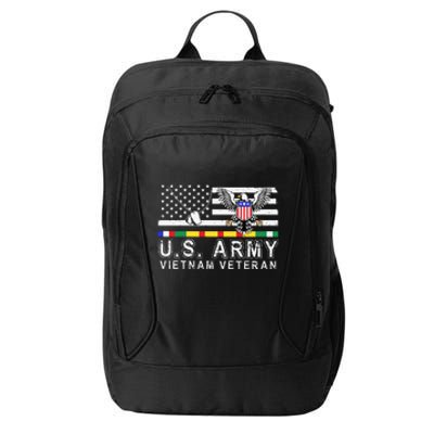 Us Army Vietnam Veteran Usa Flag Patriotic DD214 City Backpack