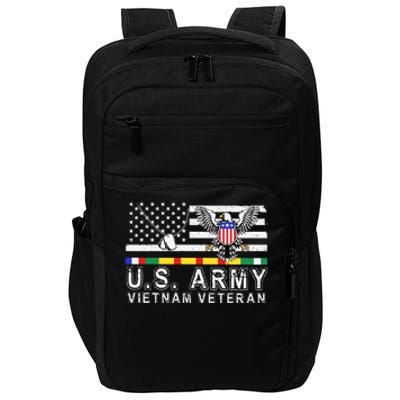 Us Army Vietnam Veteran Usa Flag Patriotic DD214 Impact Tech Backpack