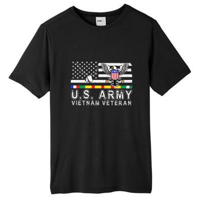 Us Army Vietnam Veteran Usa Flag Patriotic DD214 Tall Fusion ChromaSoft Performance T-Shirt