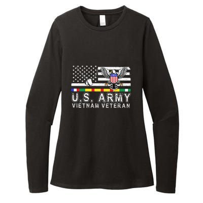 Us Army Vietnam Veteran Usa Flag Patriotic DD214 Womens CVC Long Sleeve Shirt