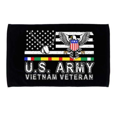 Us Army Vietnam Veteran Usa Flag Patriotic DD214 Microfiber Hand Towel