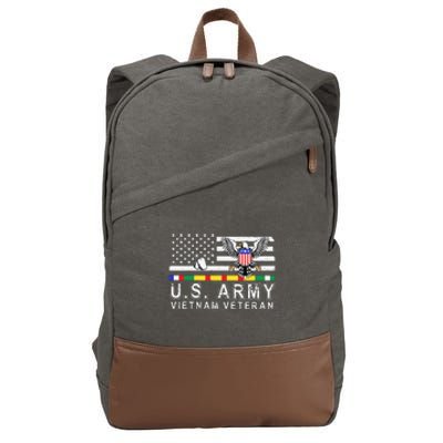 Us Army Vietnam Veteran Usa Flag Patriotic DD214 Cotton Canvas Backpack