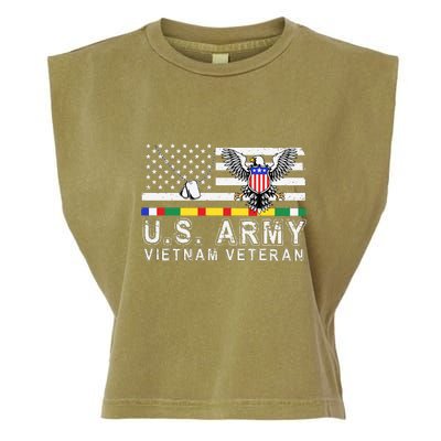 Us Army Vietnam Veteran Usa Flag Patriotic DD214 Garment-Dyed Women's Muscle Tee