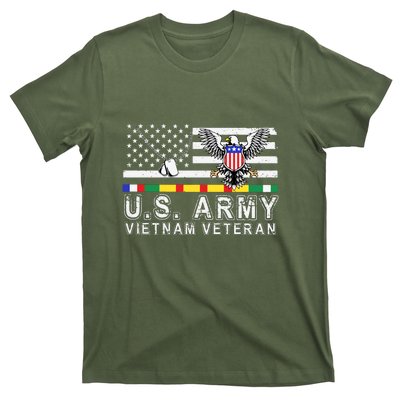 Us Army Vietnam Veteran Usa Flag Patriotic DD214 T-Shirt