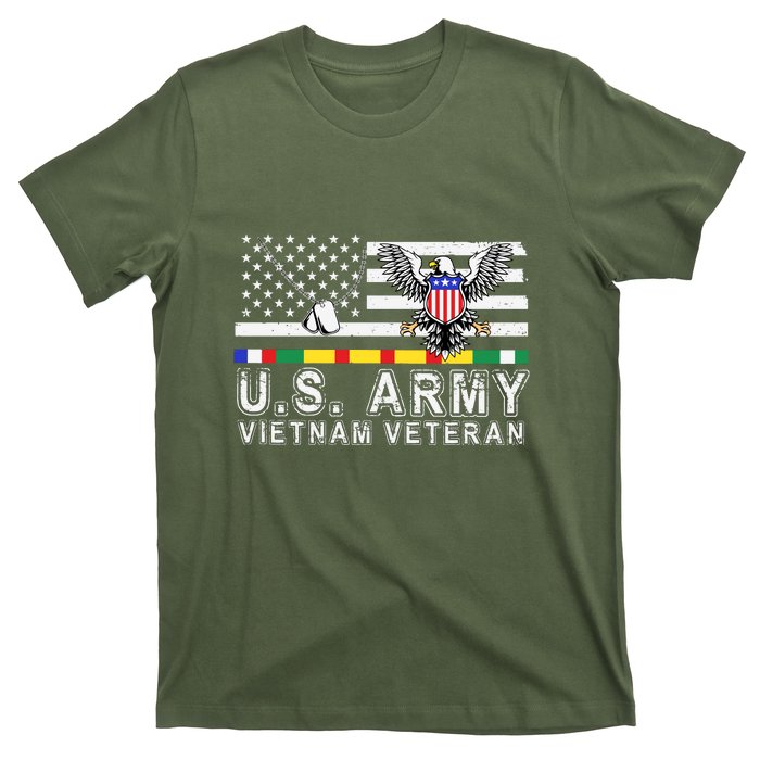 Us Army Vietnam Veteran Usa Flag Patriotic DD214 T-Shirt