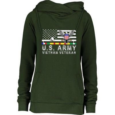 Us Army Vietnam Veteran Usa Flag Patriotic DD214 Womens Funnel Neck Pullover Hood