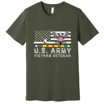 Us Army Vietnam Veteran Usa Flag Patriotic DD214 Premium T-Shirt