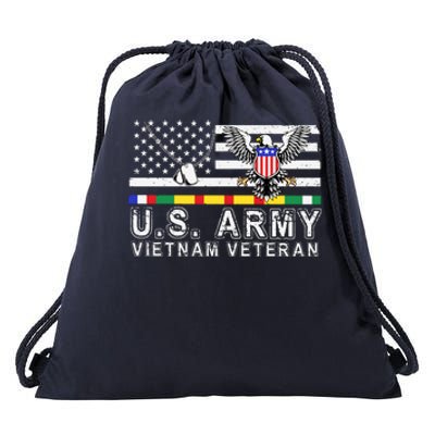 Us Army Vietnam Veteran Usa Flag Patriotic DD214 Drawstring Bag