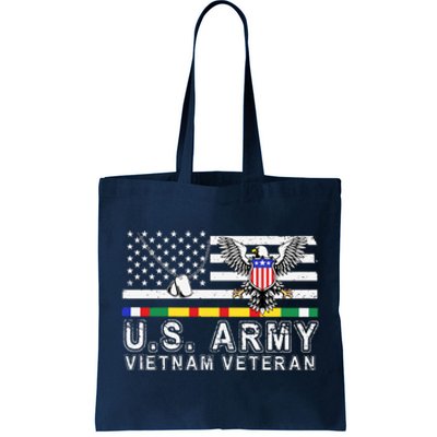 Us Army Vietnam Veteran Usa Flag Patriotic DD214 Tote Bag