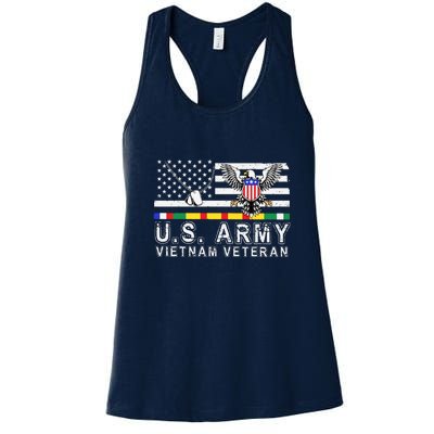 Us Army Vietnam Veteran Usa Flag Patriotic DD214 Women's Racerback Tank