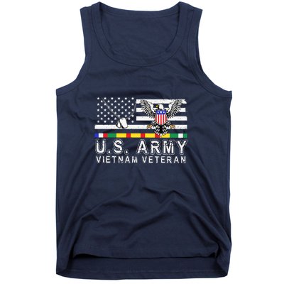 Us Army Vietnam Veteran Usa Flag Patriotic DD214 Tank Top