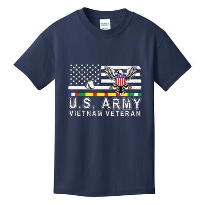 Us Army Vietnam Veteran Usa Flag Patriotic DD214 Kids T-Shirt