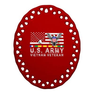 Us Army Vietnam Veteran Usa Flag Patriotic DD214 Ceramic Oval Ornament