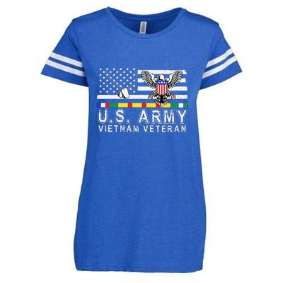 Us Army Vietnam Veteran Usa Flag Patriotic DD214 Enza Ladies Jersey Football T-Shirt