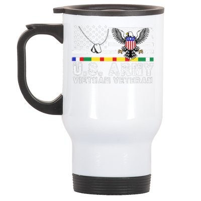 Us Army Vietnam Veteran Usa Flag Patriotic DD214 Stainless Steel Travel Mug