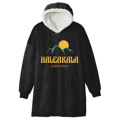 Us Adventure Vintage Haleakala National Park Souvenirs Hooded Wearable Blanket