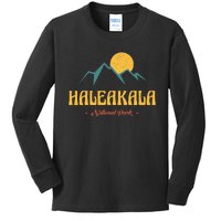 Us Adventure Vintage Haleakala National Park Souvenirs Kids Long Sleeve Shirt