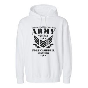 US Army Veteran Fort Campbell Kentucky Garment-Dyed Fleece Hoodie