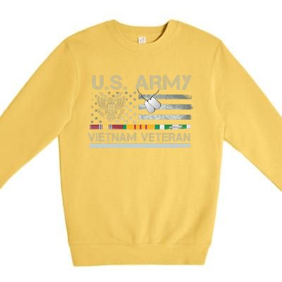 US Army Vietnam Veteran USA Flag Veteran Vietnam Army Premium Crewneck Sweatshirt