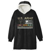 US Army Vietnam Veteran USA Flag Veteran Vietnam Army Hooded Wearable Blanket