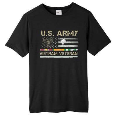 US Army Vietnam Veteran USA Flag Veteran Vietnam Army Tall Fusion ChromaSoft Performance T-Shirt