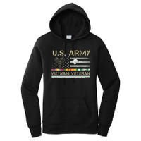 US Army Vietnam Veteran USA Flag Veteran Vietnam Army Women's Pullover Hoodie