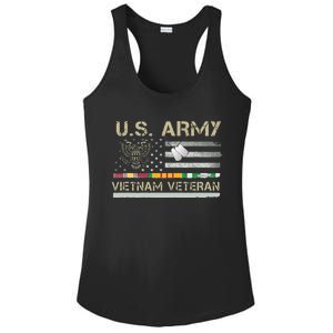 US Army Vietnam Veteran USA Flag Veteran Vietnam Army Ladies PosiCharge Competitor Racerback Tank