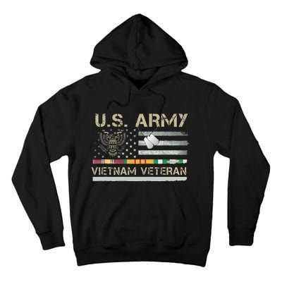 US Army Vietnam Veteran USA Flag Veteran Vietnam Army Tall Hoodie