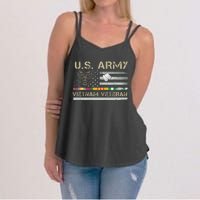 US Army Vietnam Veteran USA Flag Veteran Vietnam Army Women's Strappy Tank