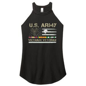 US Army Vietnam Veteran USA Flag Veteran Vietnam Army Women's Perfect Tri Rocker Tank