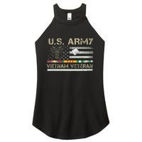 US Army Vietnam Veteran USA Flag Veteran Vietnam Army Women's Perfect Tri Rocker Tank